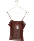 ZARA Brown Sheer Lace Cami Top UK S