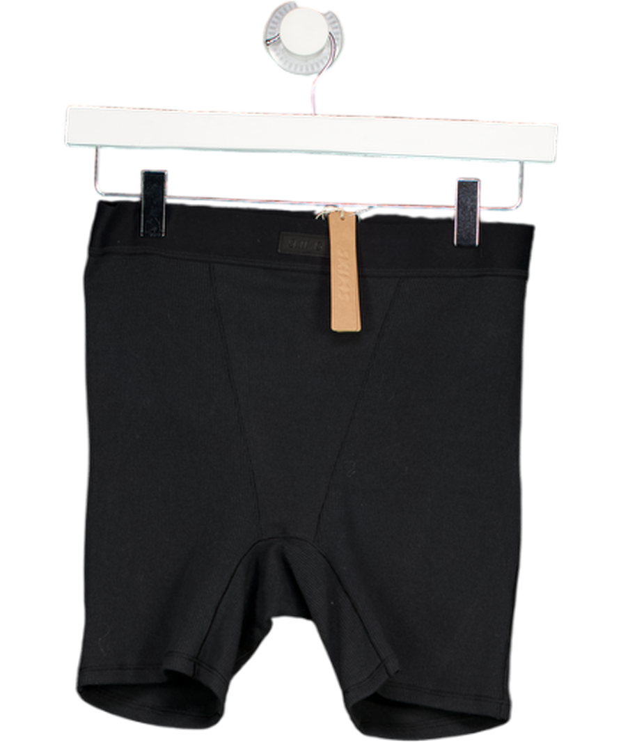 SKIMS Black Cotton Rib Boxer Shorts UK S