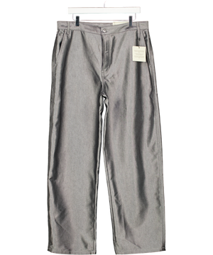 CALVIN KLEIN Metallic Grey Deni Shine Relaxed Barrel Jeans W33