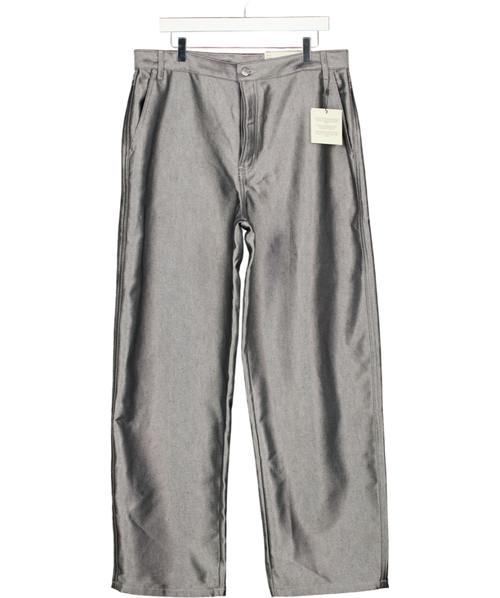 CALVIN KLEIN Metallic Grey Deni Shine Relaxed Barrel Jeans W33