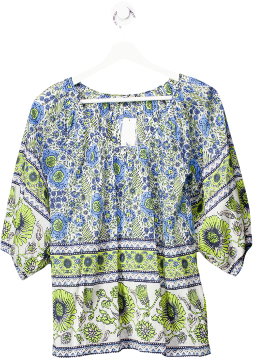 Joie Blue Nancy Top With Flower Pattern UK XS