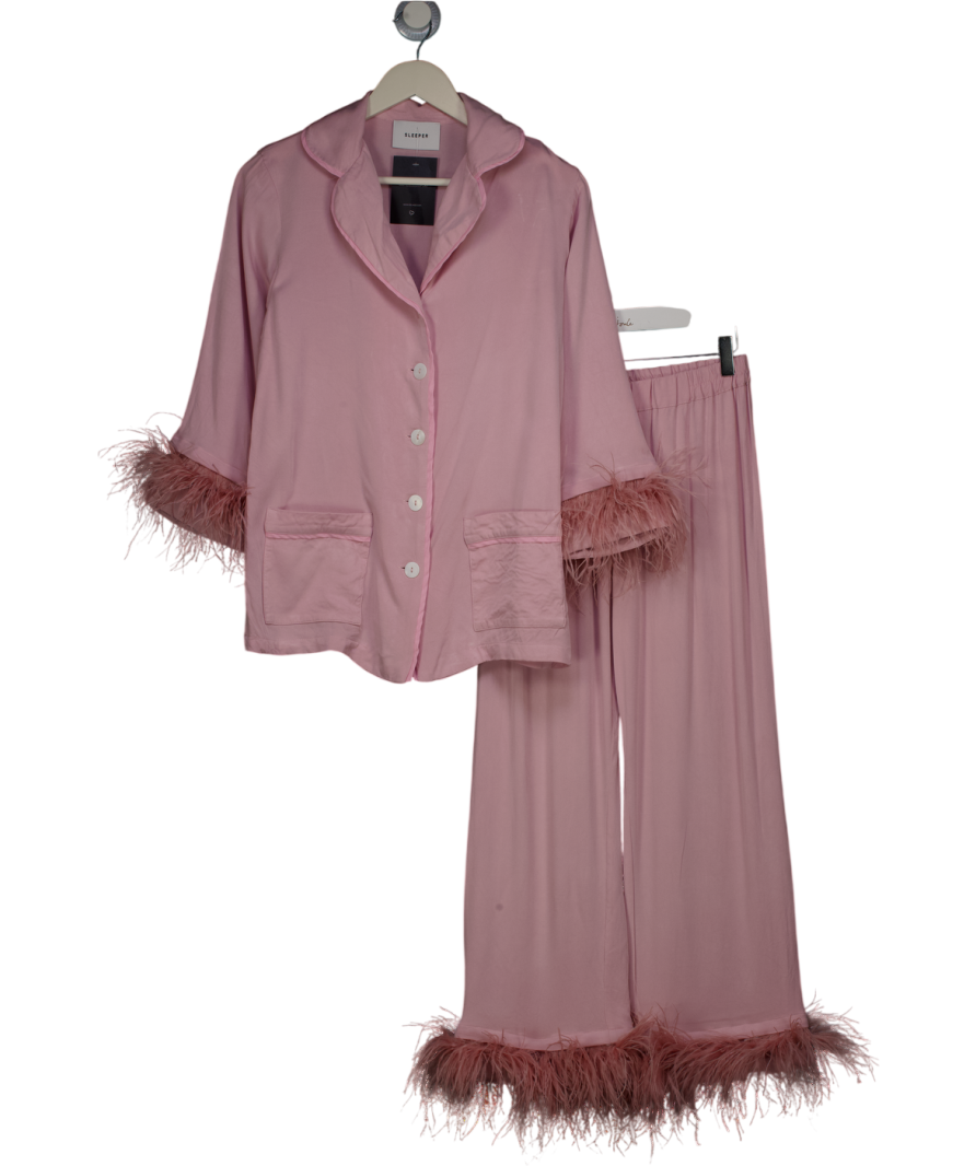 Sleeper Dusty Pink Party Pyamas Set With Detachable Feathers UK S