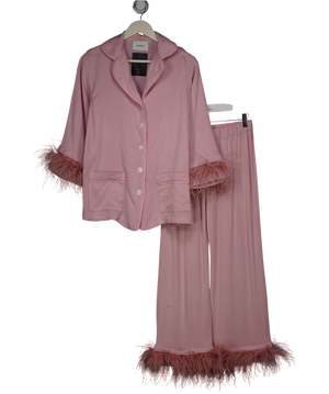 Sleeper Dusty Pink Party Pyamas Set With Detachable Feathers UK S