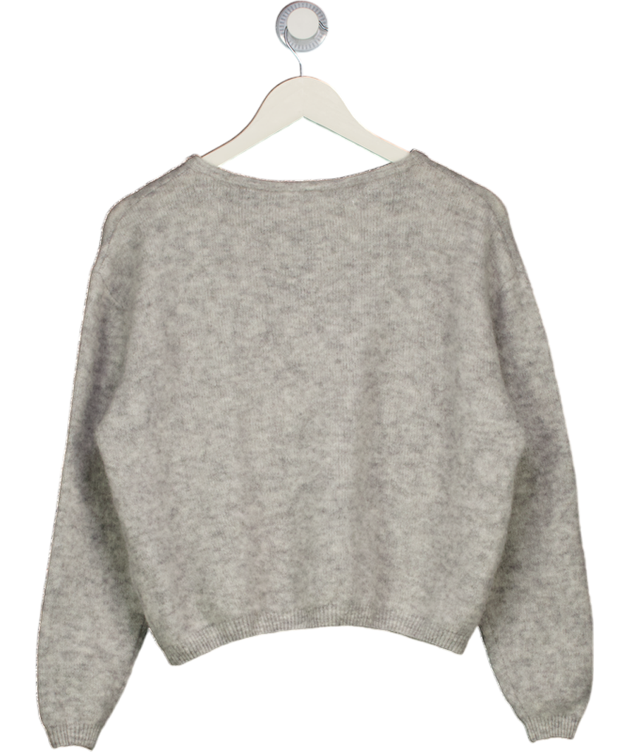 AMERICAN VINTAGE Grey Vitow Supersoft  Round-neck Alpaca-blend Cardigan UK S