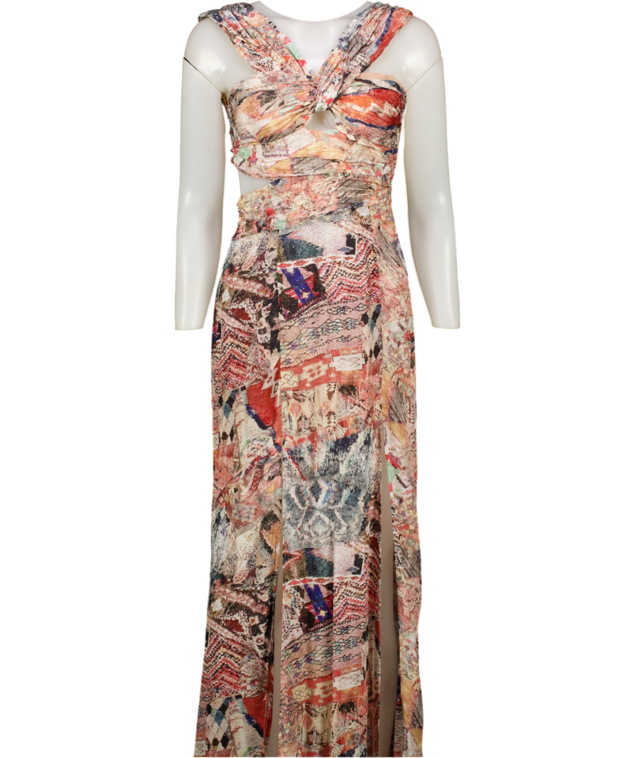 H&M Multicoloured Studio Collection Draped Patterned Dress UK 8