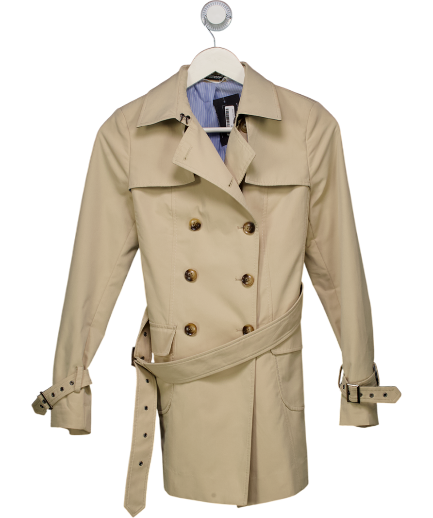 sumissura Beige Short Tailored Trench Coat UK XS/S