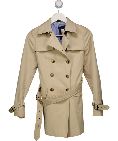 sumissura Beige Short Tailored Trench Coat UK XS/S