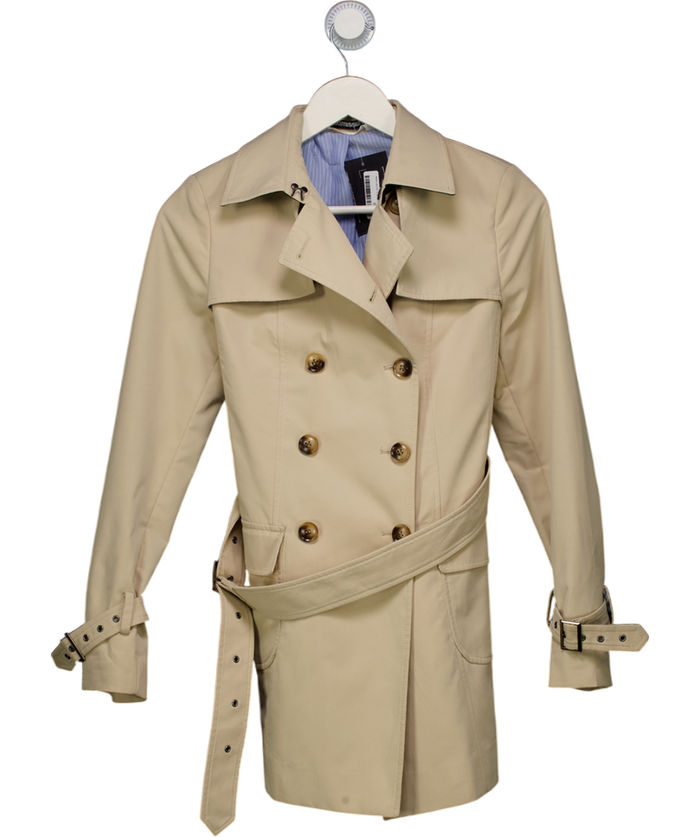 sumissura Beige Short Tailored Trench Coat UK XS/S