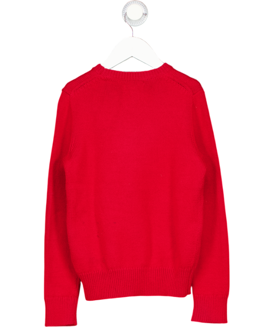 POLO RALPH LAUREN Red Kids Tartan Polo Bear Cotton Jumper 8 Years
