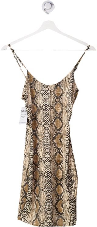 Hera Brown Snakeprint Mini Dress UK S