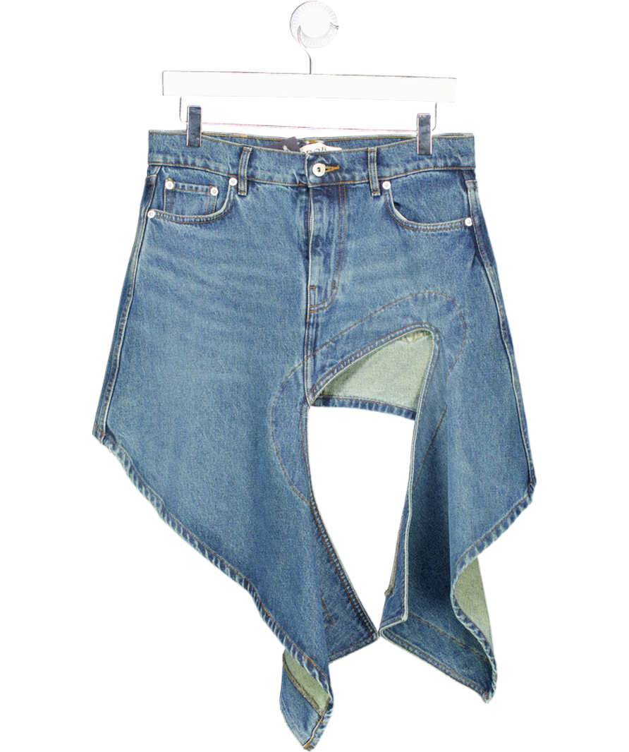 Y/Project Blue Evergreen Cut Out Denim Mini Skirt 'vintage Blue' UK S