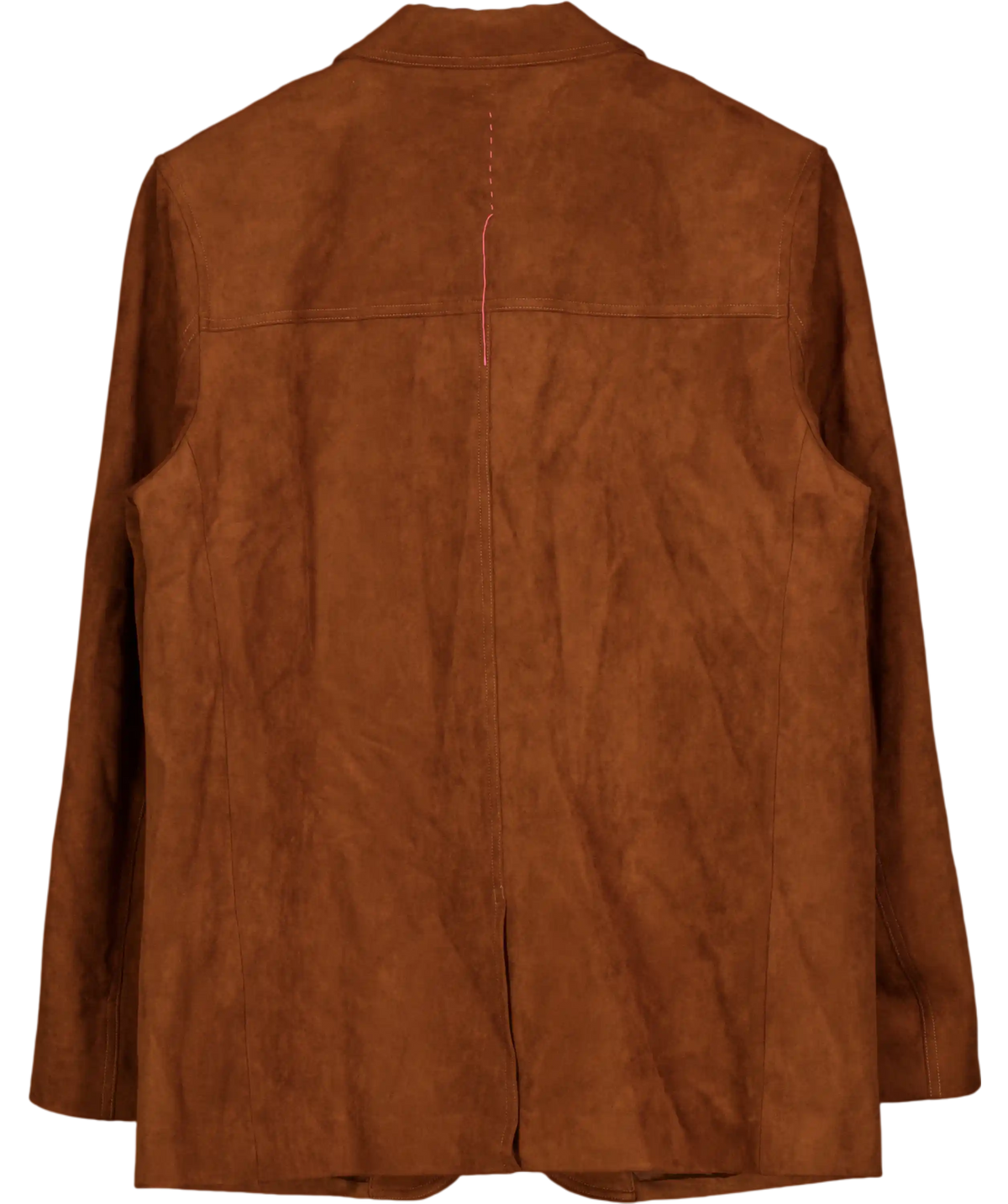 FABRIQUE Brown X Mariana Catta Tan Verdi Curved Hem Suede Blazer UK S