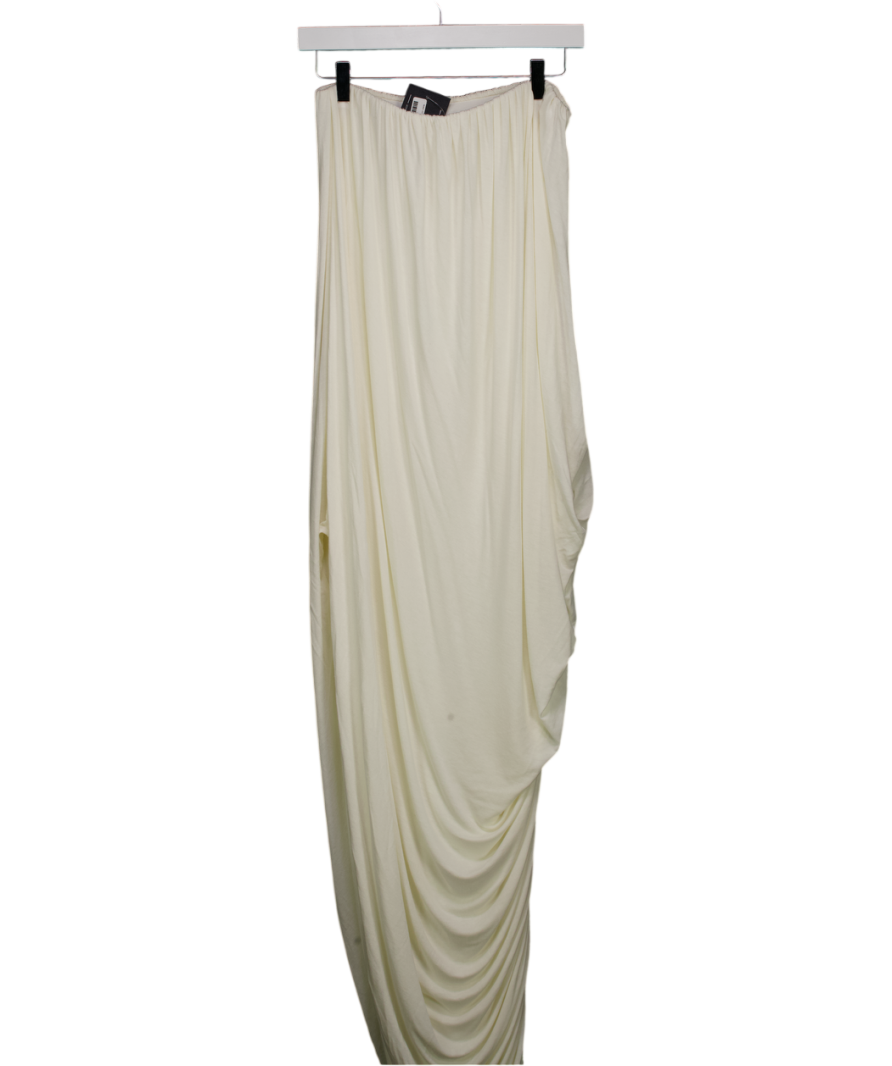 BAYSE Cream Callista Brandeau Draped Maxi Dress - Ivory UK XS