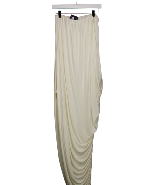 BAYSE Cream Callista Brandeau Draped Maxi Dress - Ivory UK XS