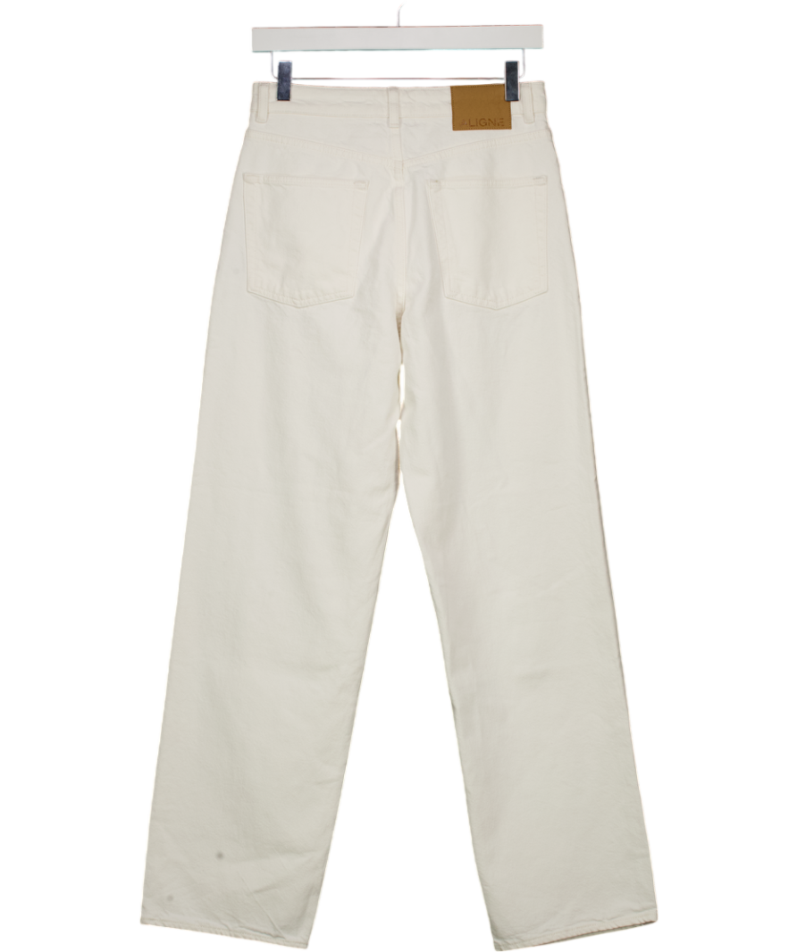 ALIGNE Cream High Rise Straight Leg Jeans W27
