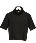 H&M Black Knitted Polo-neck Top UK XS