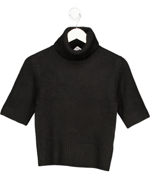 H&M Black Knitted Polo-neck Top UK XS