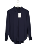 Theory Blue Relaxed Shirt In Silk Georgette UK S