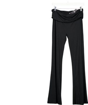 Bo + Tee Black Fold Over Flare Leggings UK M