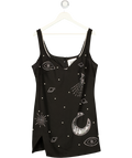 RENEE STUDIO Plus X Michelle Nayla Exclusive Celestial Sequin & Pearl Embellished Side Split Mini Dress In Black UK 18
