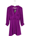 ZARA Purple Floral Jacquard Long Sleeve Mini Dress UK XS
