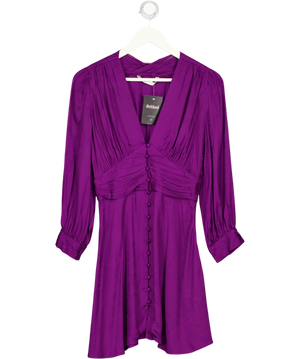 ZARA Purple Floral Jacquard Long Sleeve Mini Dress UK XS
