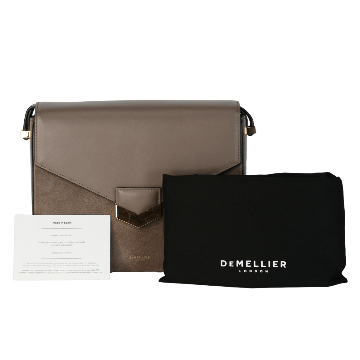 DeMellier London Beige The London X Hannah Strafford - taylor Stone Suede And Smooth Leather Shoulder Bag - Reliked