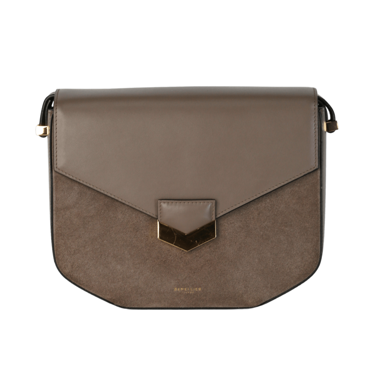 DeMellier London Beige The London X Hannah Strafford - taylor Stone Suede And Smooth Leather Shoulder Bag - Reliked