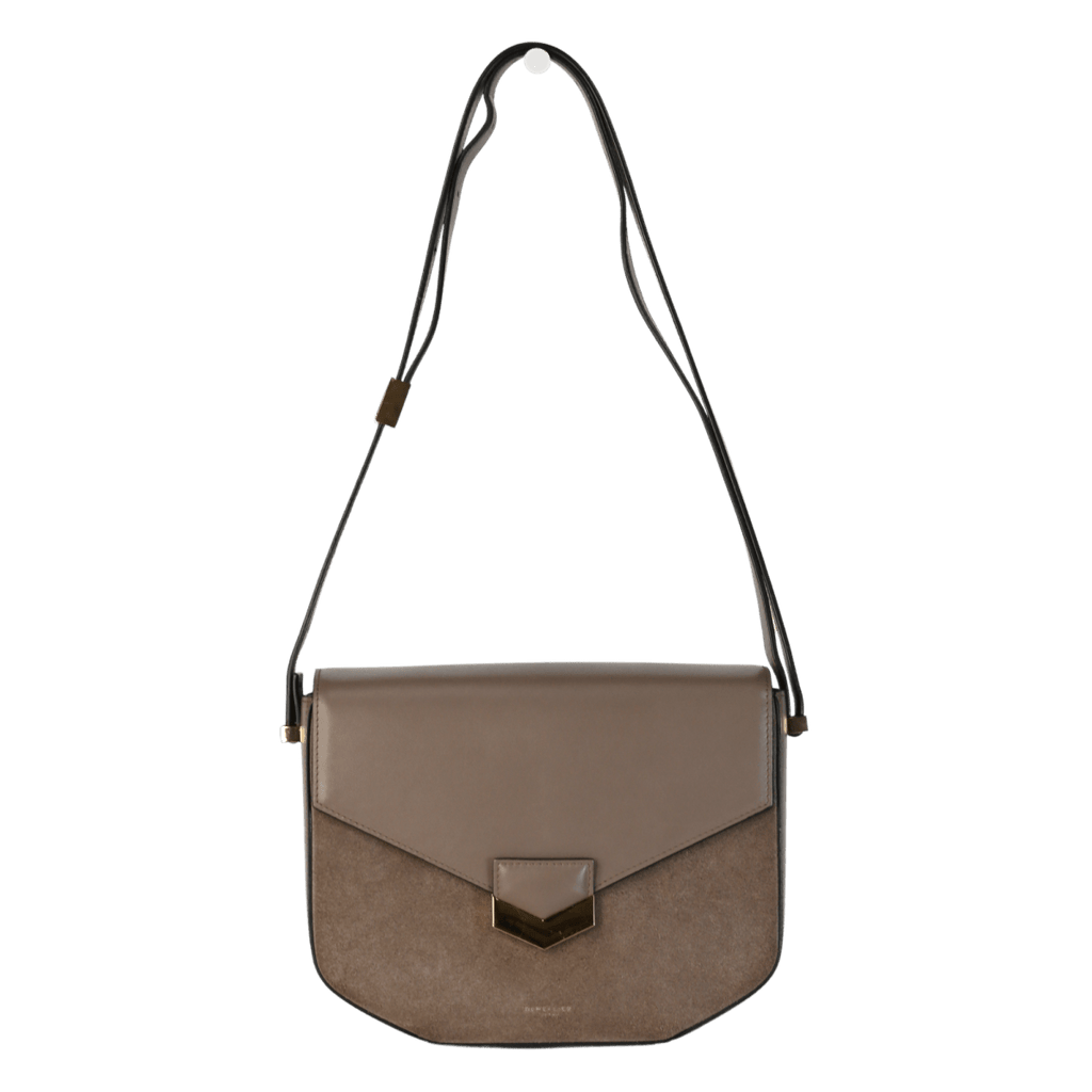 DeMellier London Beige The London X Hannah Strafford - taylor Stone Suede And Smooth Leather Shoulder Bag - Reliked