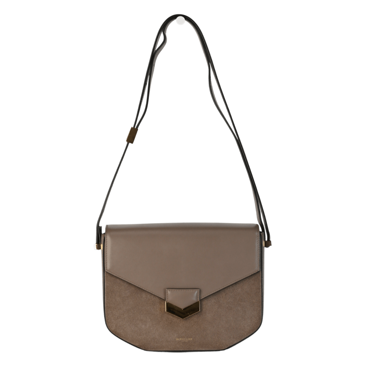 DeMellier London Beige The London X Hannah Strafford - taylor Stone Suede And Smooth Leather Shoulder Bag - Reliked