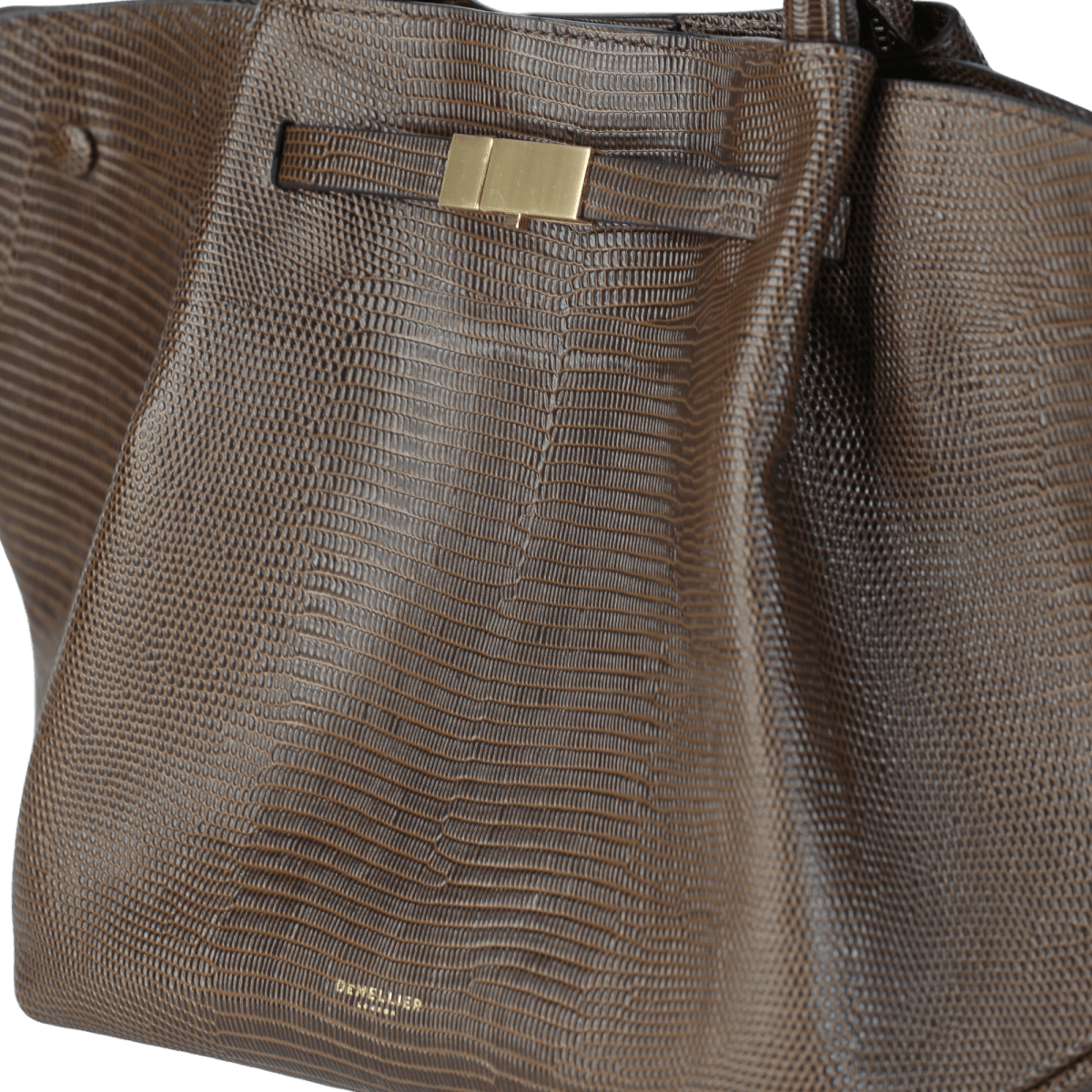 Demellier London Brown New York Midi Textured - leather Tote - Reliked