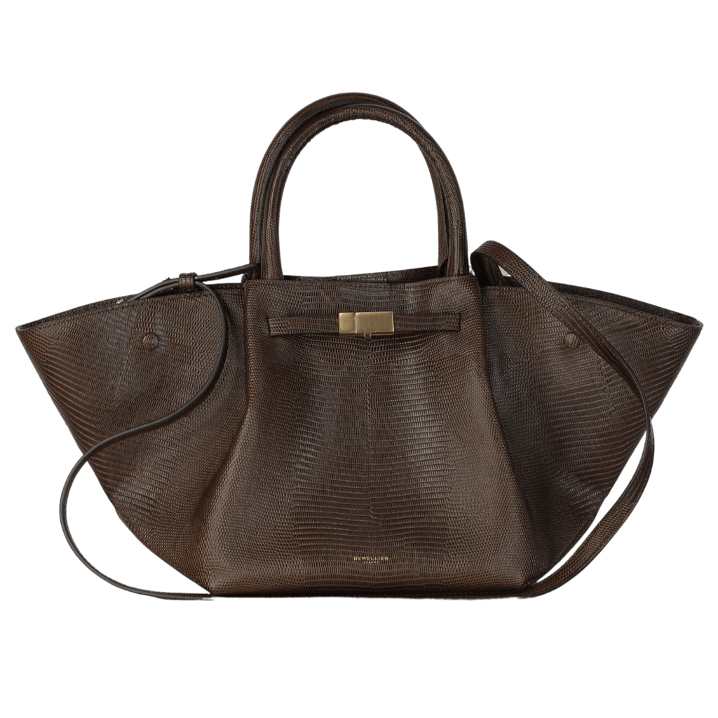 Demellier London Brown New York Midi Textured - leather Tote - Reliked