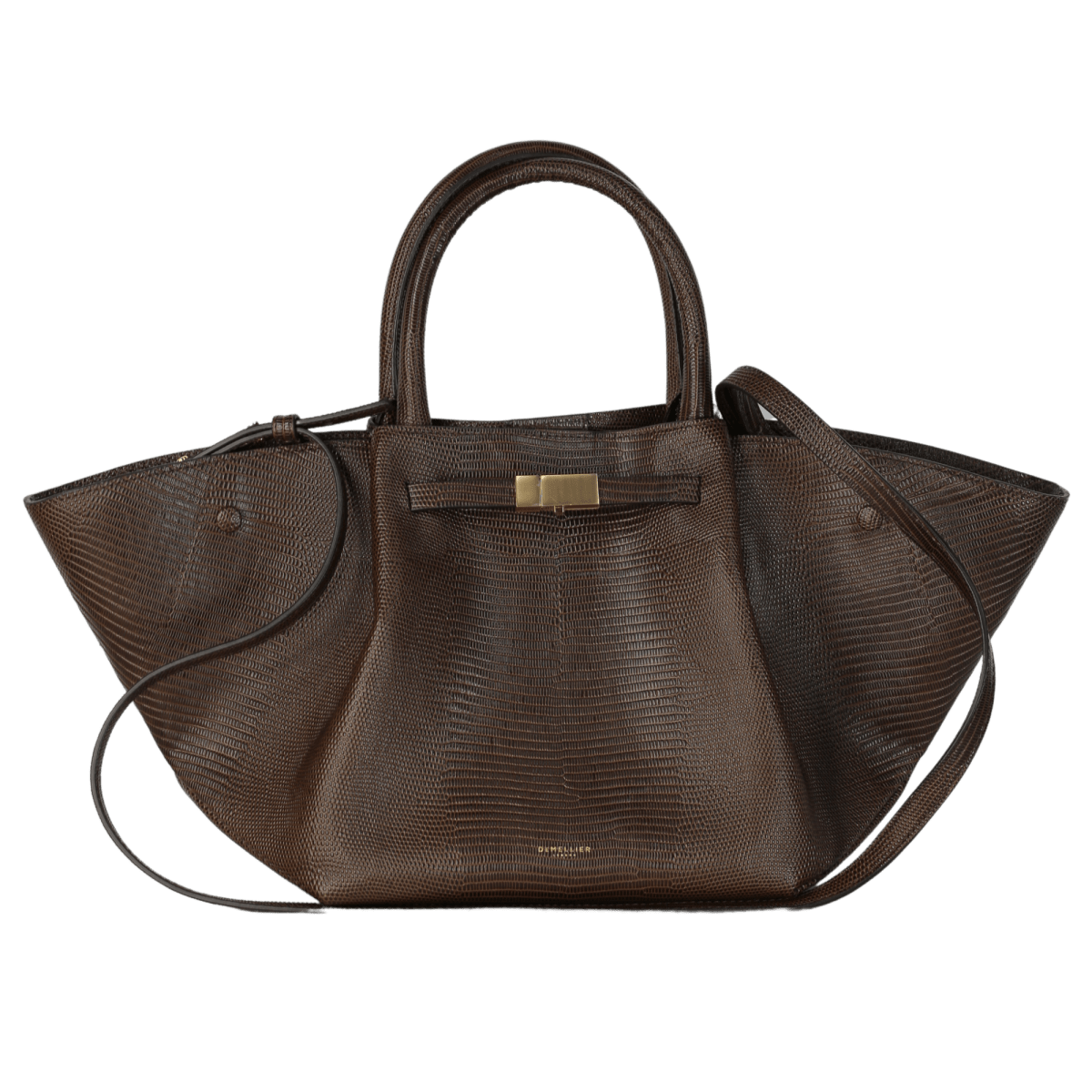 Demellier London Brown New York Midi Textured - leather Tote - Reliked
