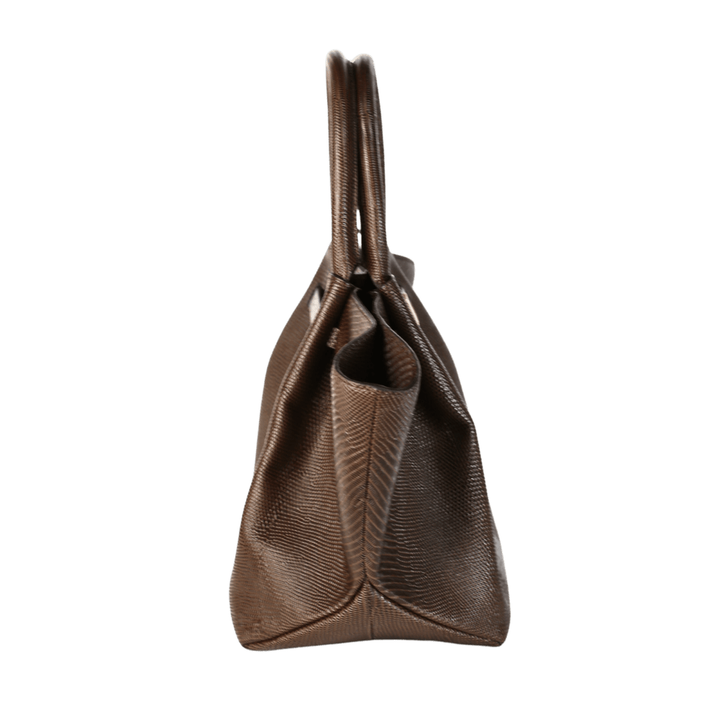 Demellier London Brown New York Midi Textured - leather Tote - Reliked