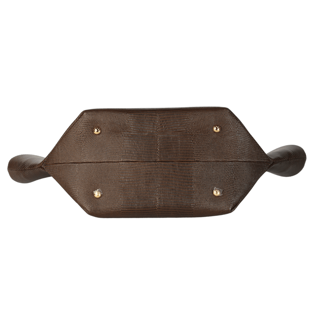 Demellier London Brown New York Midi Textured - leather Tote - Reliked