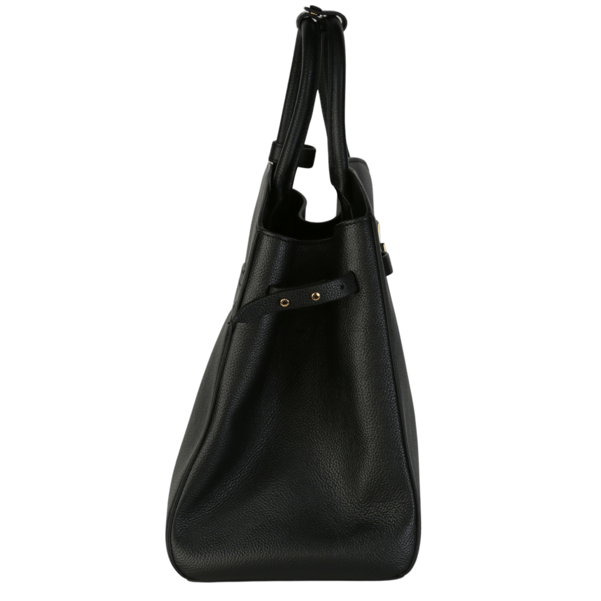 DeMellier London The Hudson Black Leather Tote Bag with shoulder strap - Reliked