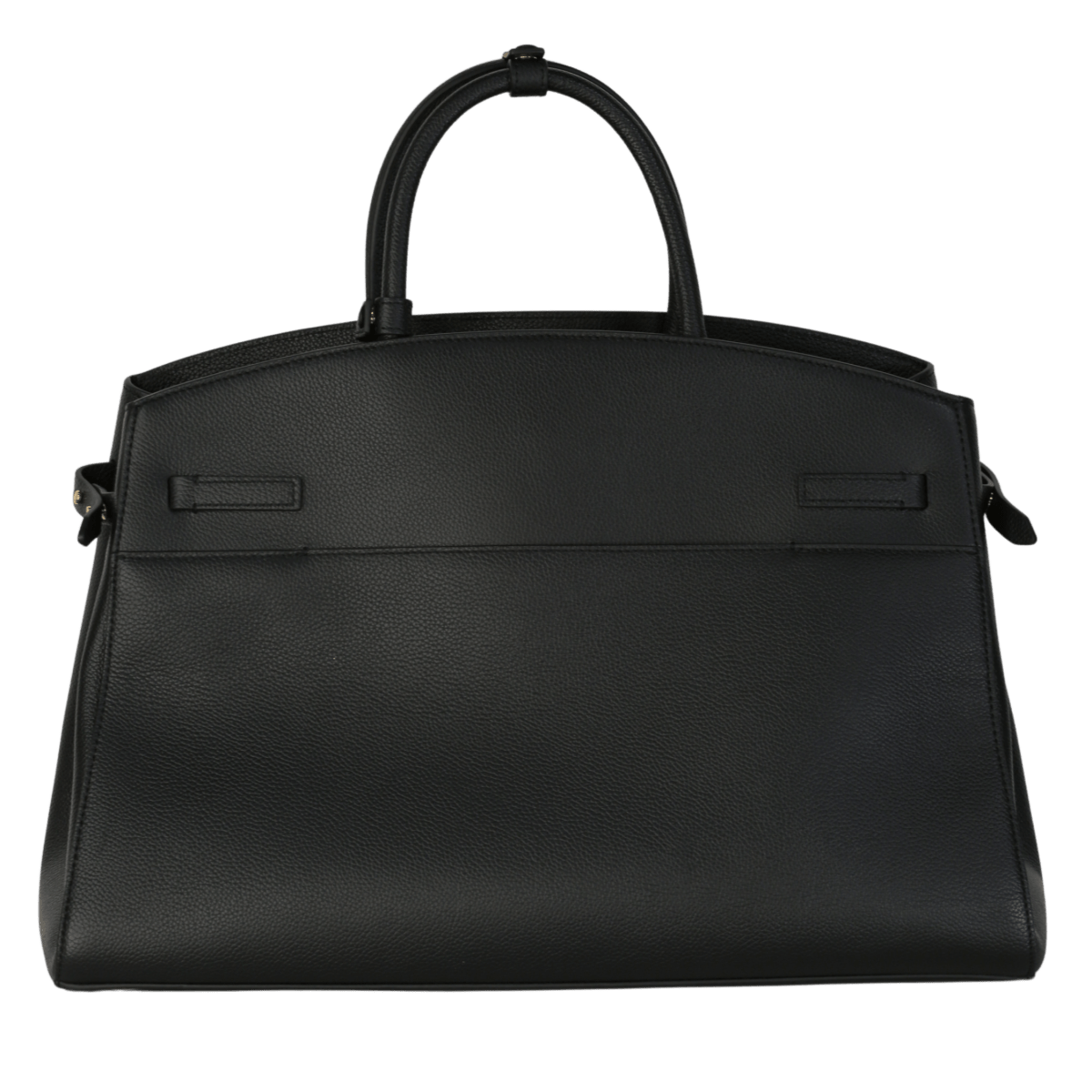 DeMellier London The Hudson Black Leather Tote Bag with shoulder strap - Reliked