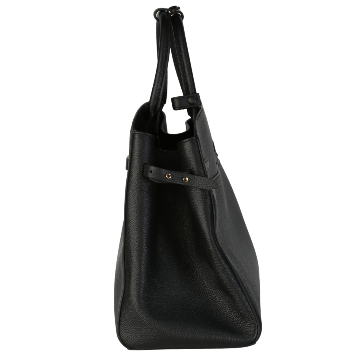 DeMellier London The Hudson Black Leather Tote Bag with shoulder strap - Reliked