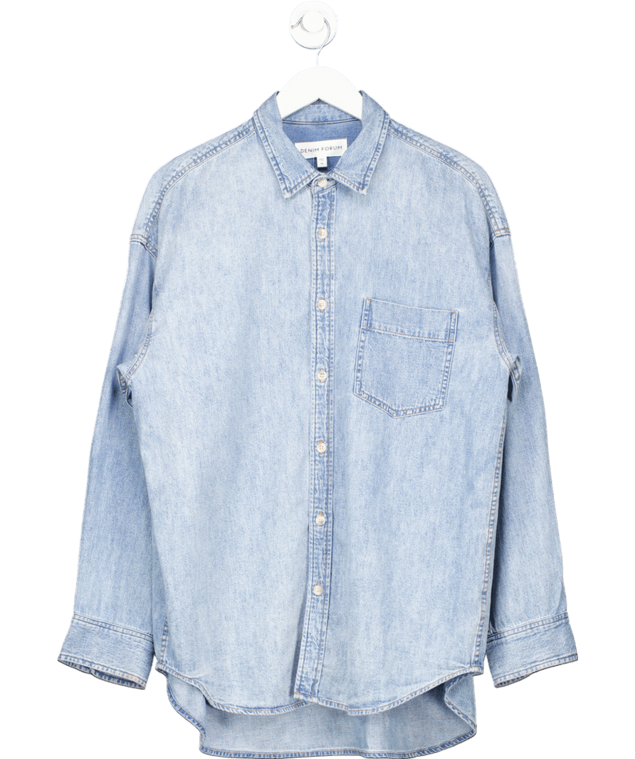 Denim Forum Blue The '80s Comfy Denim Shirt UK M - Reliked