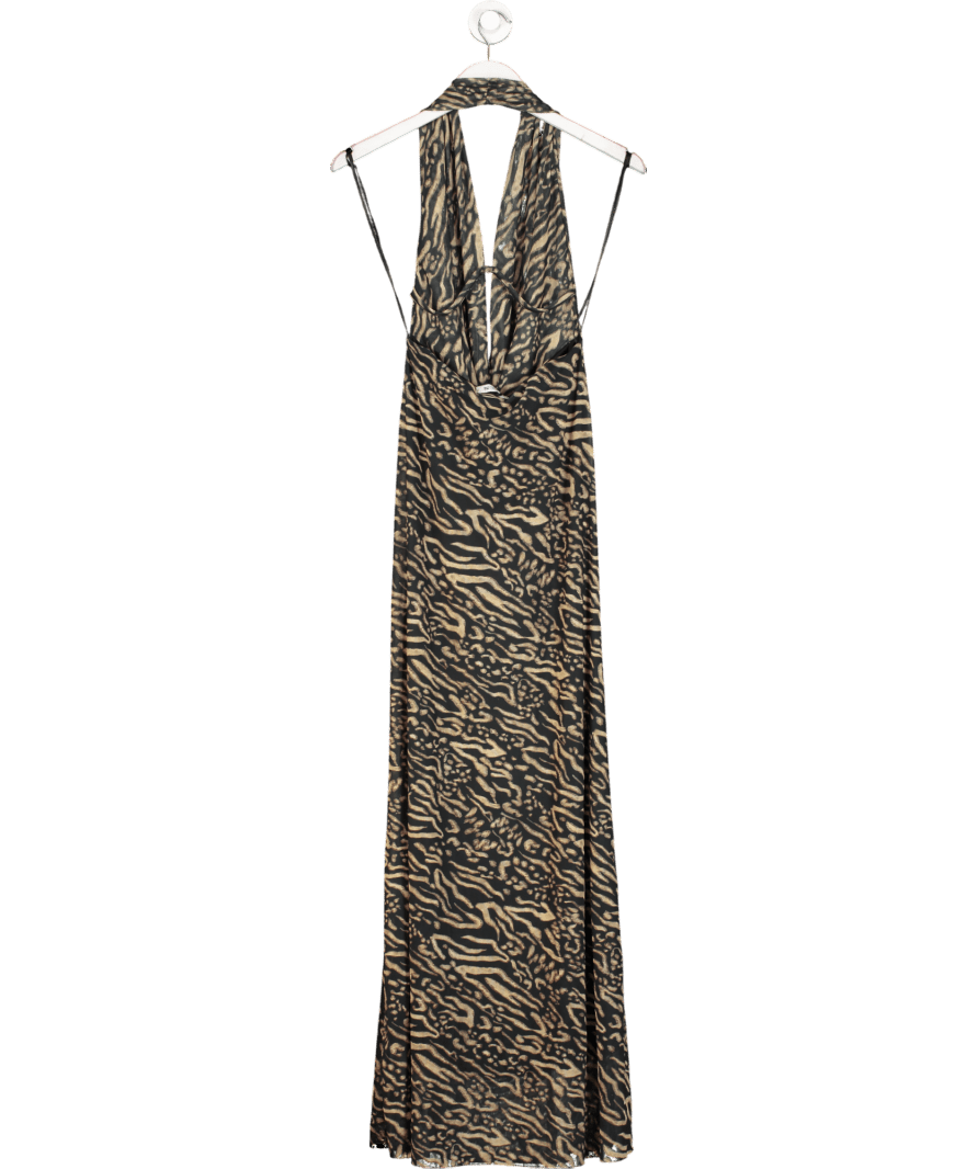 Design by Sii Black Columbine Halter Neck Maxi Dress UK XS/S - Reliked