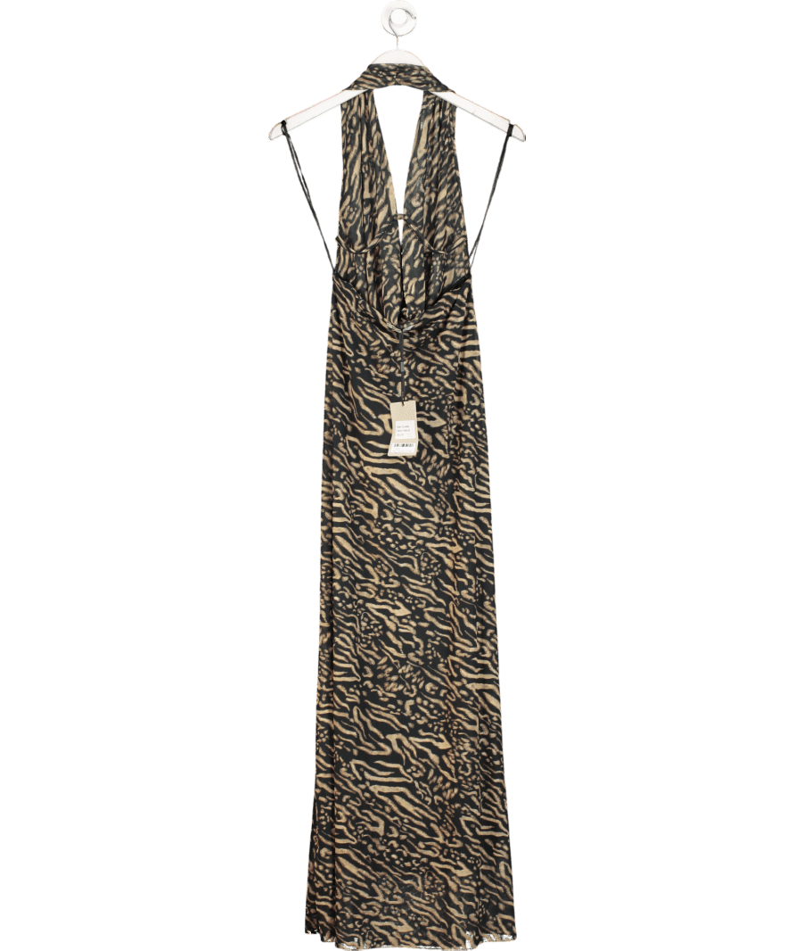 Design by Sii Black Columbine Halter Neck Maxi Dress UK XS/S - Reliked