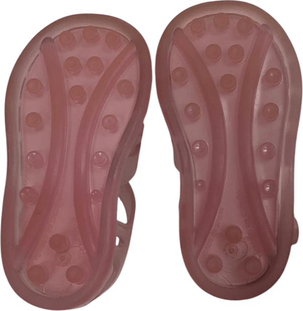 designer kids boutique Girls Pale Pink Velcro Strap Tobby Sandals UK 6 EU 23 👼 - Reliked