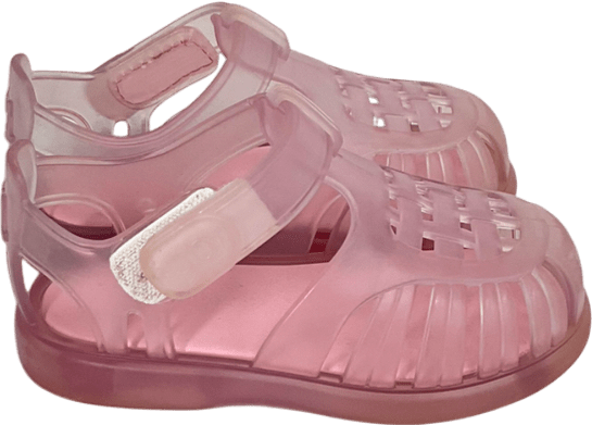 designer kids boutique Girls Pale Pink Velcro Strap Tobby Sandals UK 6 EU 23 👼 - Reliked