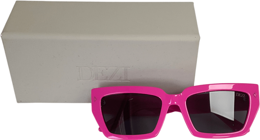 dezi Square Sunglasses In Hot Pink - Reliked