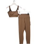Varley Brown 2-piece Assure High-rise Legging 25" And Cori Square Neck Top Set UK M