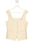 Sezane Cream Zelinda Linen Waistcoat Top / Blouse Fr38 UK 10