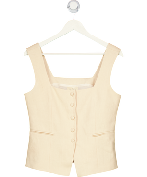 Sezane Cream Zelinda Linen Waistcoat Top / Blouse Fr38 UK 10