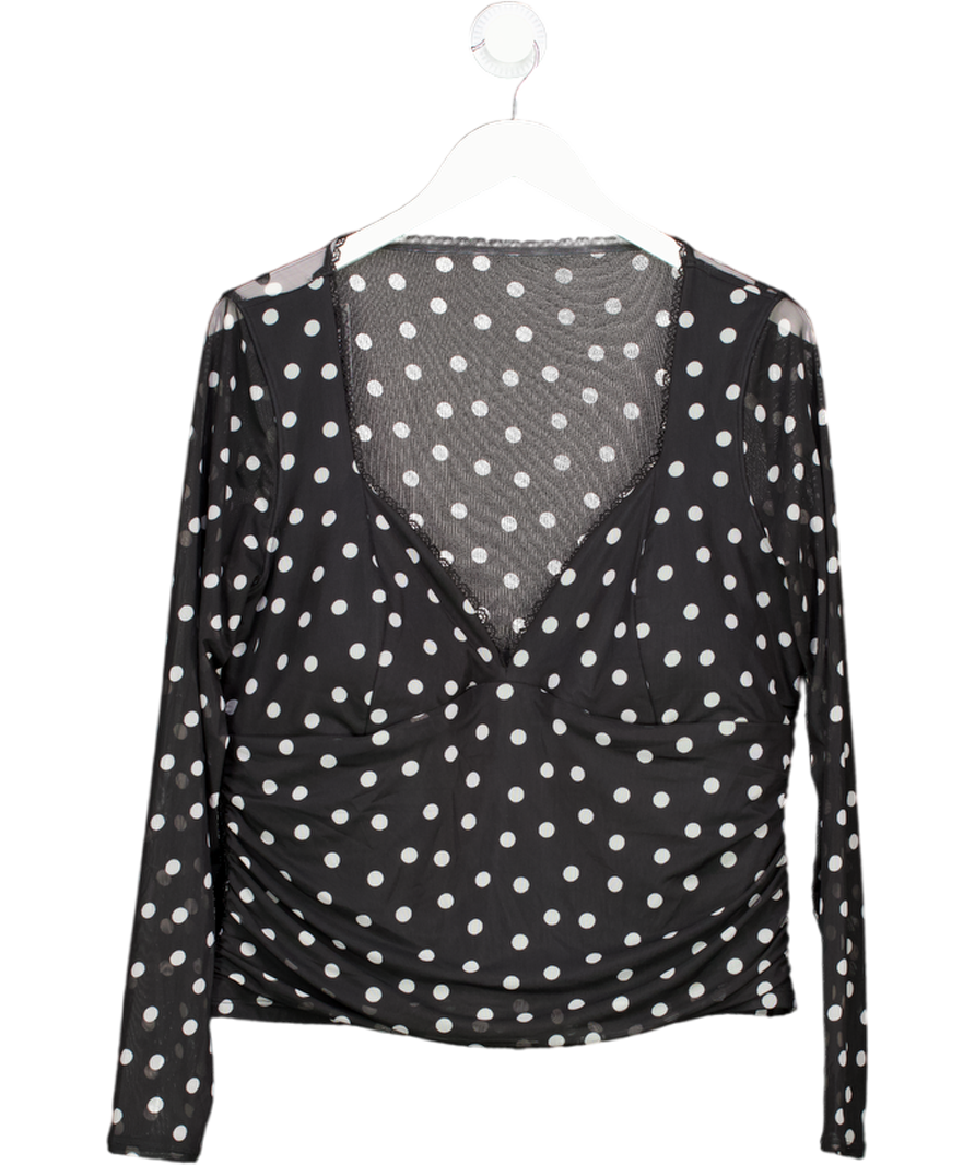 Abercrombie & Fitch Black Zoe Bra-free Long-sleeve Mesh Top UK XL