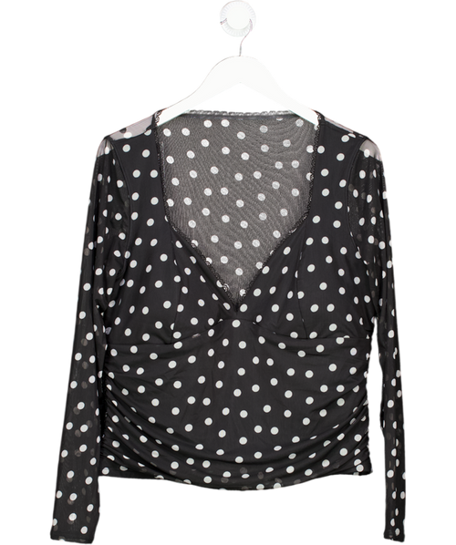 Abercrombie & Fitch Black Zoe Bra-free Long-sleeve Mesh Top UK XL