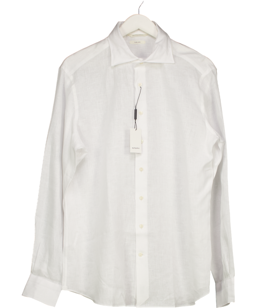 Suit Supply White Pure Linen Shirt UK 42" CHEST